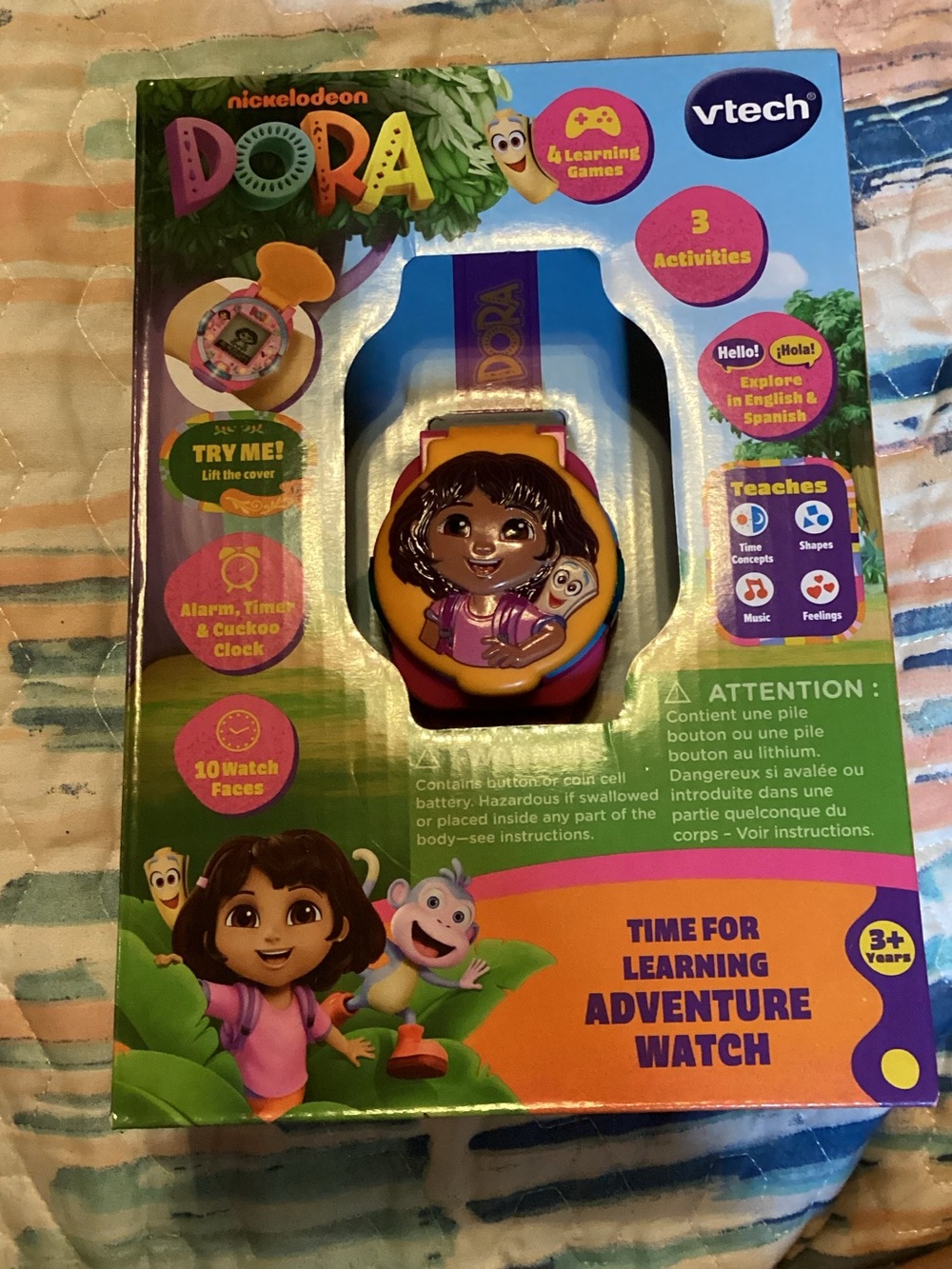 New VTech Nickelodeon Dora The Explorer Time For Learning Adventure Watch *NIB*